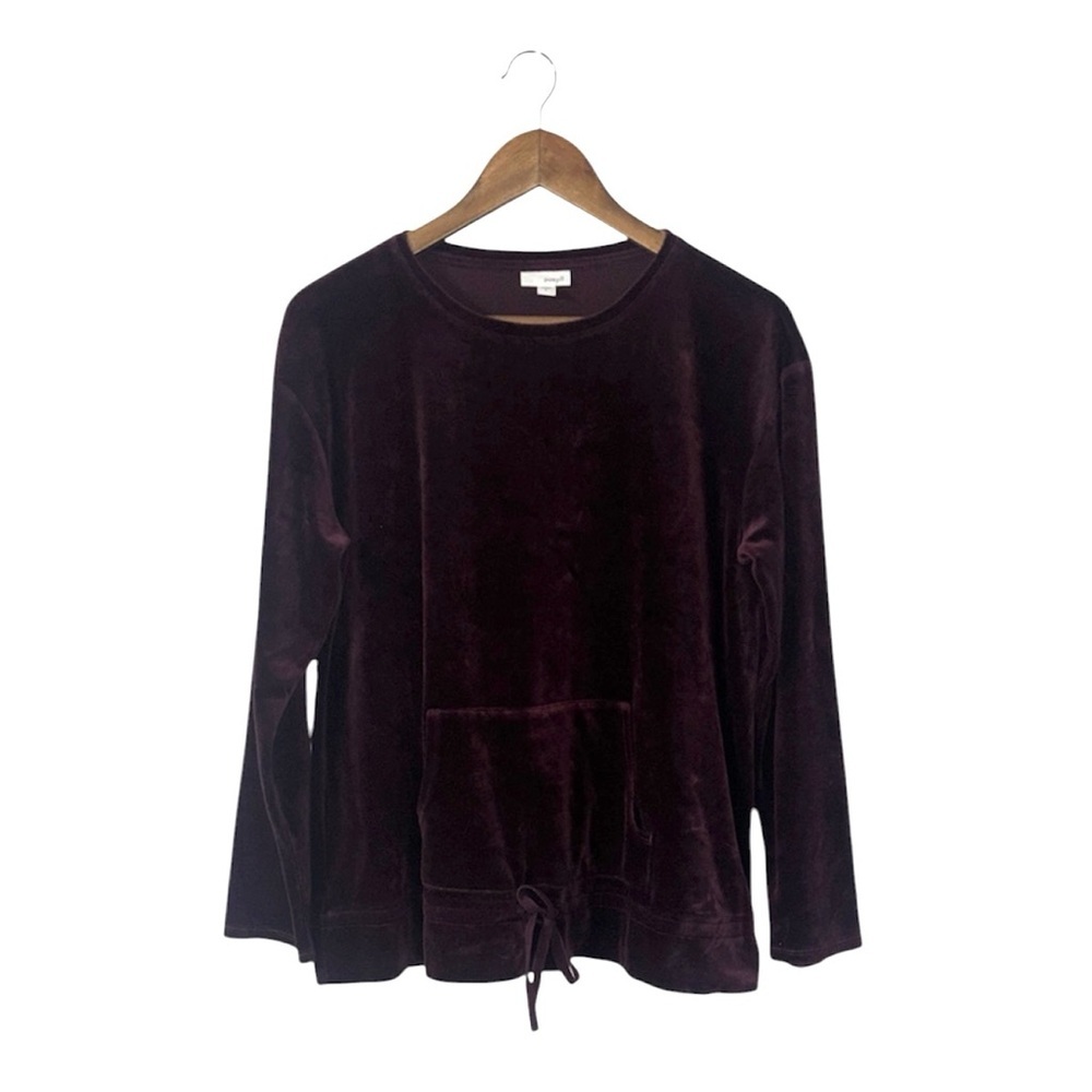 J. Jill Purejill Purple Velvet Sweatshirt Pima Cotton Modal Soft Witchy Large